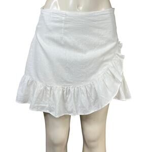 Cleobella Oliver Asymmetrical Ruffle Wrap Skirt White Size Medium NWT